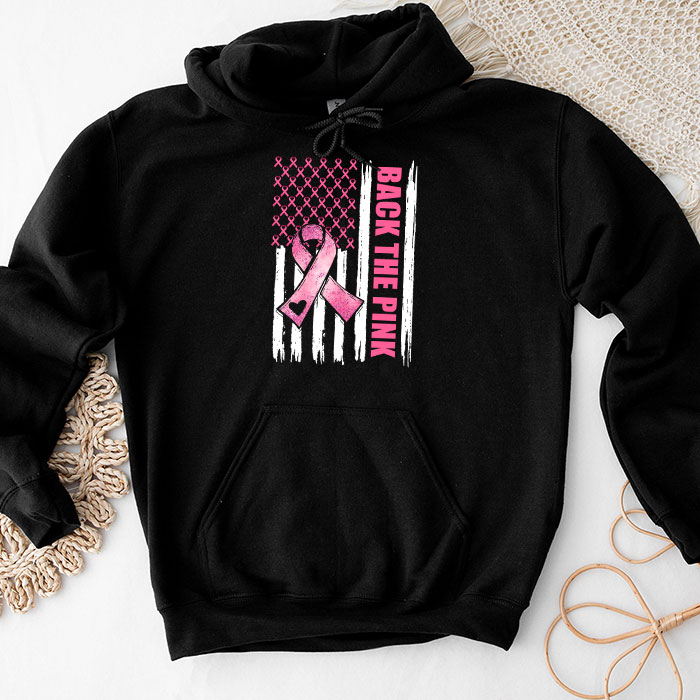 Back The Pink Breast Cancer Awareness Flag Toddler Women Men Hoodie