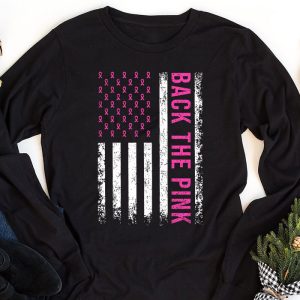 Back The Pink Breast Cancer Awareness Flag Toddler Women Men Longsleeve Tee 1 7