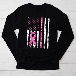 Back The Pink Breast Cancer Awareness Flag Toddler Women Men Longsleeve Tee