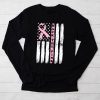 Back The Pink Breast Cancer Awareness Flag Toddler Women Men Longsleeve Tee