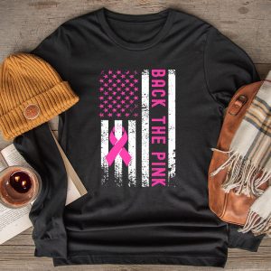 Back The Pink Breast Cancer Awareness Flag Toddler Women Men Longsleeve Tee 2 5