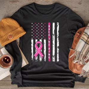 Back The Pink Breast Cancer Awareness Flag Toddler Women Men Longsleeve Tee 2 8