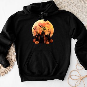 Scary Halloween Shirts Black Cat Pumpkin Moon Halloween Costume Perfect Cat Lover Hoodie