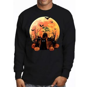 Black Cat Pumpkin Moon Halloween Costume Cat Lover Men Women Longsleeve Tee 3 1