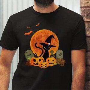 Black Cat Pumpkin Moon Halloween Costume Cat Lover Men Women T Shirt 3 3