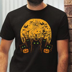 Black Cat Pumpkin Moon Halloween Costume Cat Lover Men Women T Shirt 3