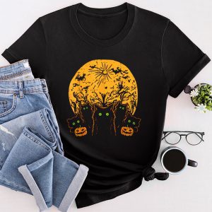 Scary Halloween Shirts Black Cat Pumpkin Moon Halloween Costume Perfect Cat Lover T-Shirt