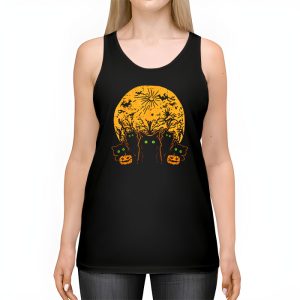 Black Cat Pumpkin Moon Halloween Costume Cat Lover Men Women Tank Top 2