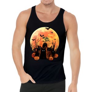 Black Cat Pumpkin Moon Halloween Costume Cat Lover Men Women Tank Top 3 1