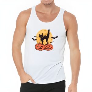 Black Cat Pumpkin Moon Halloween Costume Cat Lover Men Women Tank Top 3 2