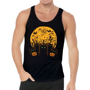 Black Cat Pumpkin Moon Halloween Costume Cat Lover Men Women Tank Top 3