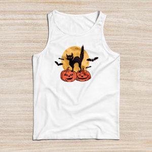 Black Cat Pumpkin Moon Halloween Costume Cat Lover Men Women Tank Top