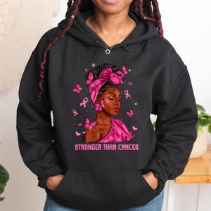 Black Women Melanin Queen Stronger Than Breast Cancer Fight Hoodie 1 1