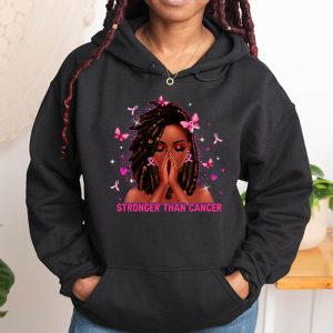 Black Women Melanin Queen Stronger Than Breast Cancer Fight Hoodie 1