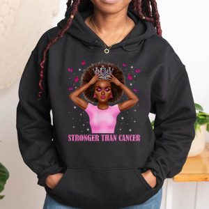 Black Women Melanin Queen Stronger Than Breast Cancer Fight Hoodie 1 4