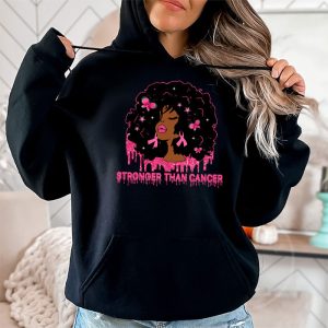 Black Women Melanin Queen Stronger Than Breast Cancer Fight Hoodie 2 2