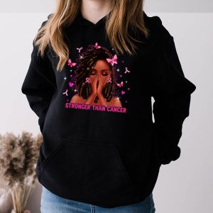 Black Women Melanin Queen Stronger Than Breast Cancer Fight Hoodie 3