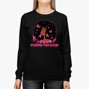 Black Women Melanin Queen Stronger Than Breast Cancer Fight Longsleeve Tee 3 2