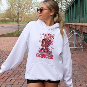 Black Women Queen Stronger Than Breast Cancer Pink Ribbon Hoodie 2 4