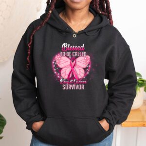 Blessed To Be Called Breast Cancer Survivor Pink Butterfly Hoodie 1 9