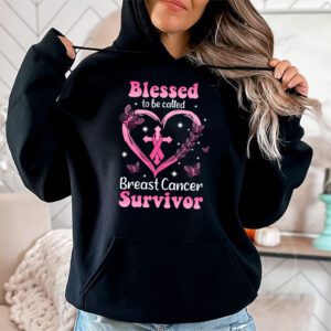 Blessed To Be Called Breast Cancer Survivor Pink Butterfly Hoodie 2 5