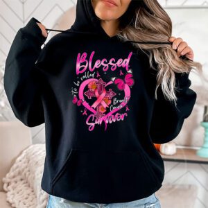 Blessed To Be Called Breast Cancer Survivor Pink Butterfly Hoodie 2 6