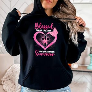 Blessed To Be Called Breast Cancer Survivor Pink Butterfly Hoodie 2 7