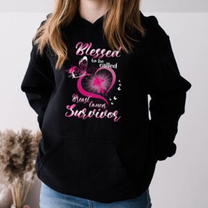 Blessed To Be Called Breast Cancer Survivor Pink Butterfly Hoodie 3 8