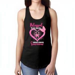 Blessed To Be Called Breast Cancer Survivor Pink Butterfly Tank Top 1 2