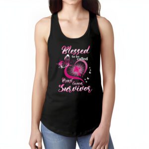 Blessed To Be Called Breast Cancer Survivor Pink Butterfly Tank Top 1 3