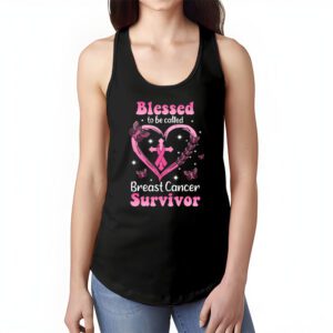 Blessed To Be Called Breast Cancer Survivor Pink Butterfly Tank Top 1