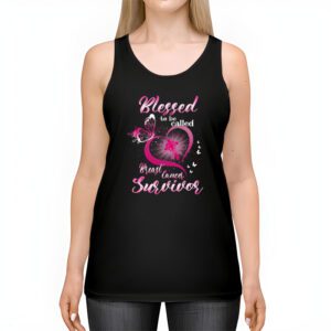 Blessed To Be Called Breast Cancer Survivor Pink Butterfly Tank Top 2 3