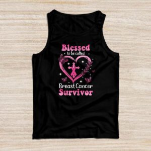 Blessed To Be Called Breast Cancer Survivor Pink Butterfly Tank Top