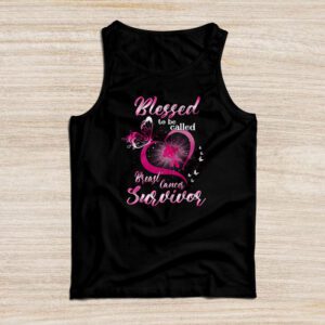 Blessed To Be Called Breast Cancer Survivor Pink Butterfly Tank Top