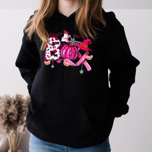 Boo Halloween Pumpkin Pink Ribbon Witch Breast Cancer Hoodie 3 3