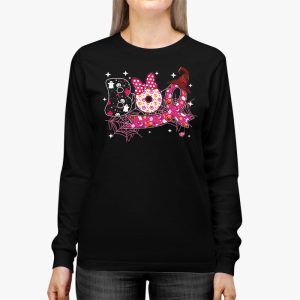 Boo Halloween Pumpkin Pink Ribbon Witch Breast Cancer Longsleeve Tee 3 4