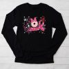 Boo Halloween Pumpkin Pink Ribbon Witch Breast Cancer Longsleeve Tee