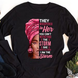 Breast Cancer Awareness Black Women Warrior Pink Ribbon Longsleeve Tee 1 1