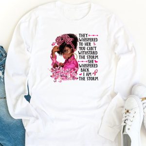 Breast Cancer Awareness Black Women Warrior Pink Ribbon Longsleeve Tee 1 2