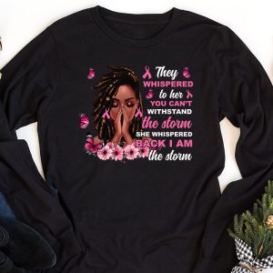 Breast Cancer Awareness Black Women Warrior Pink Ribbon Longsleeve Tee 1 3