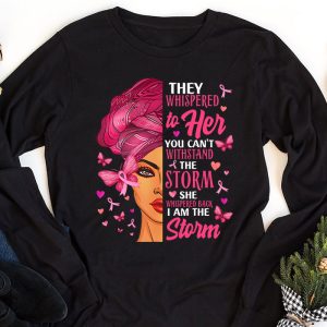 Breast Cancer Awareness Black Women Warrior Pink Ribbon Longsleeve Tee 1 4