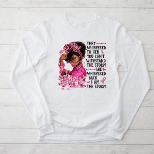 Breast Cancer Awareness Black Women Warrior Pink Ribbon Longsleeve Tee 2 2