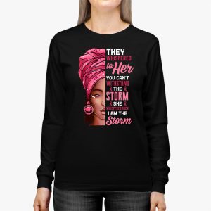 Breast Cancer Awareness Black Women Warrior Pink Ribbon Longsleeve Tee 3 1