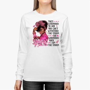 Breast Cancer Awareness Black Women Warrior Pink Ribbon Longsleeve Tee 3 2