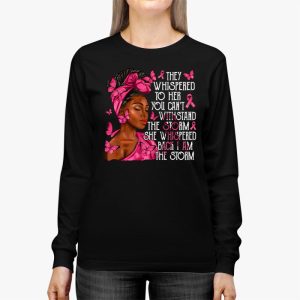 Breast Cancer Awareness Black Women Warrior Pink Ribbon Longsleeve Tee 3