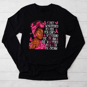 Breast Cancer Awareness Black Women Warrior Pink Ribbon Special Longsleeve Tee