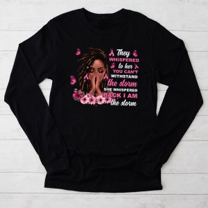 Breast Cancer Awareness Black Women Warrior Pink Ribbon Special Longsleeve Tee