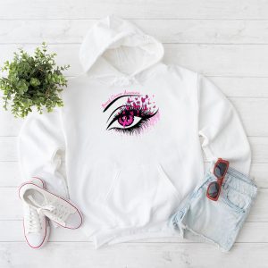 Breast Cancer Awareness Eye Butterfly Ribbon Women Hoodie 1 3