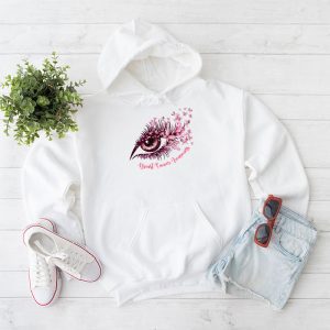 Breast Cancer Awareness Eye Butterfly Ribbon Women Hoodie 1 4