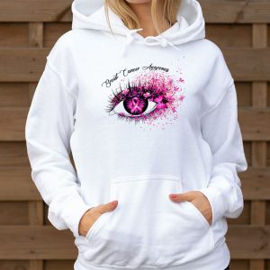 Breast Cancer Awareness Eye Butterfly Ribbon Women Hoodie 3 2